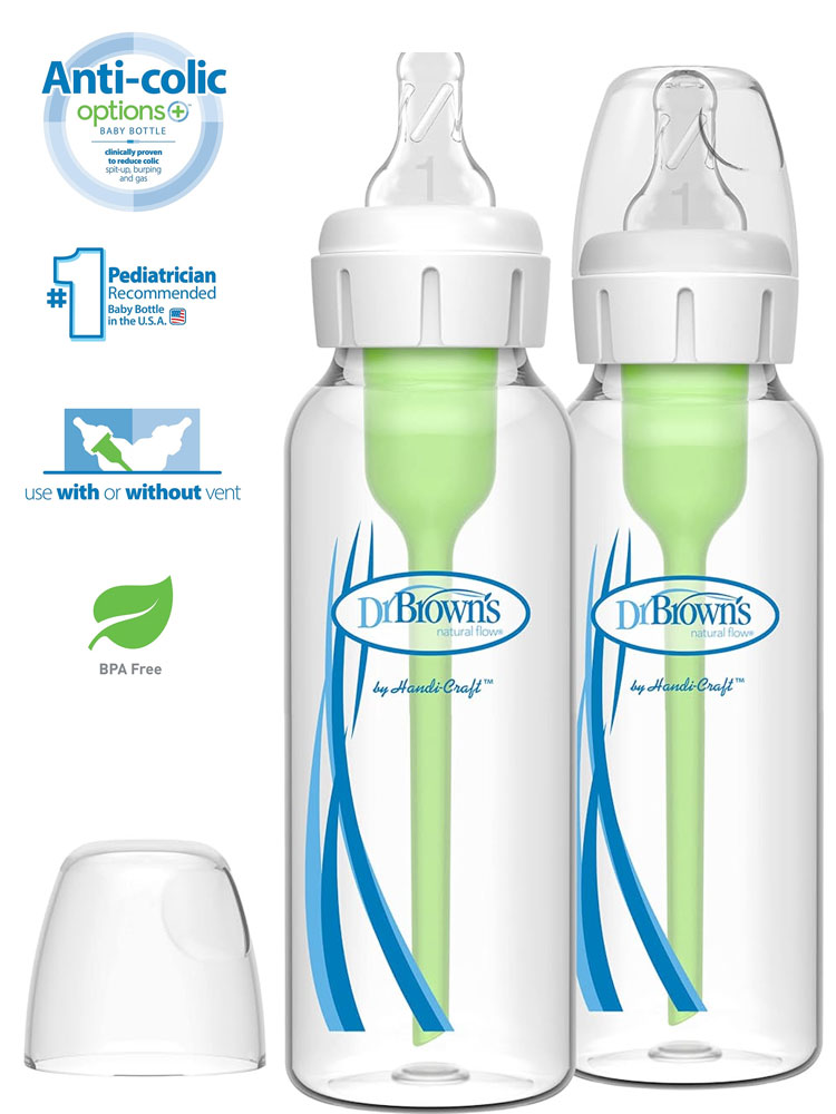 Lansinoh Glass Baby Bottles for Breastfeeding Babies Includes 4 Medium Flow  Nipples (Size 3M) 8 Ounce (Pack of 4)