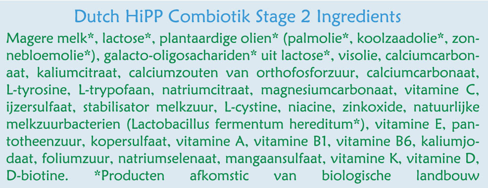 dutch hipp stage 2 formula ingredients