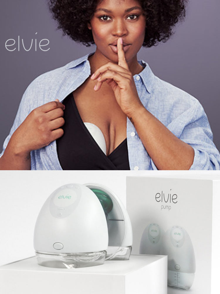 woman inconspicuously wearing the elvie wearable breast pump