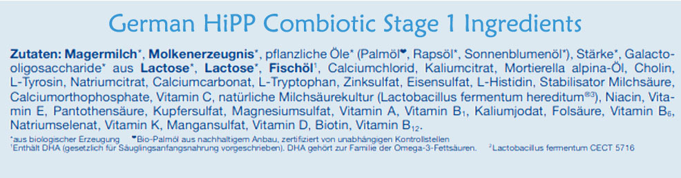 german hipp stage 1 ingredients