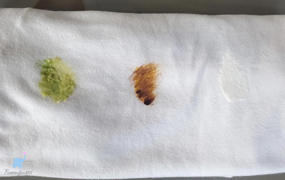 grab green baby detergent test stains
