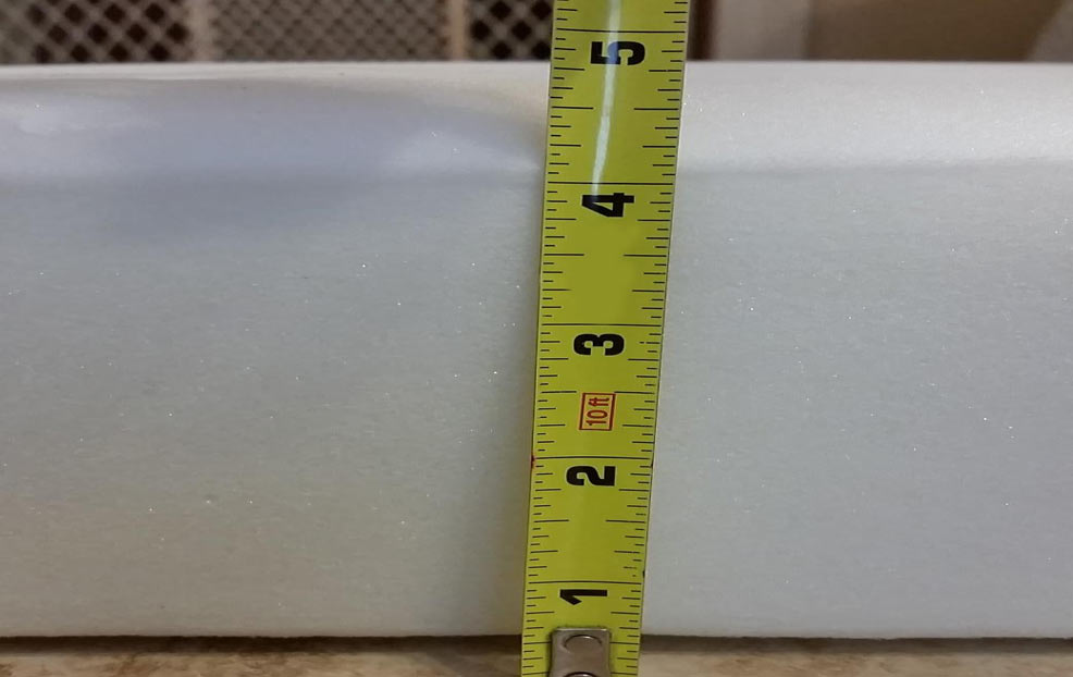 thickness measurement of the graco crib mattress
