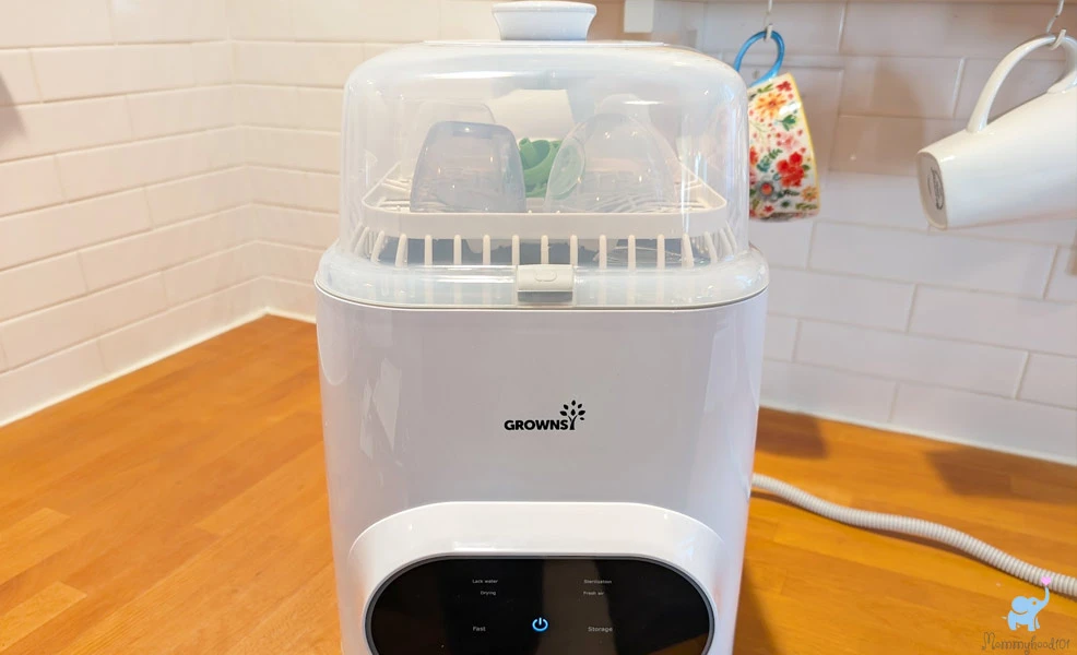 grownsy bottle washer loaded and ready to wash