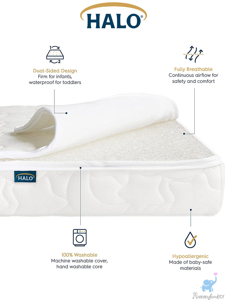 Dourxi Crib Mattress, Dual Sided Comfort Memory Foam Toddler Bed