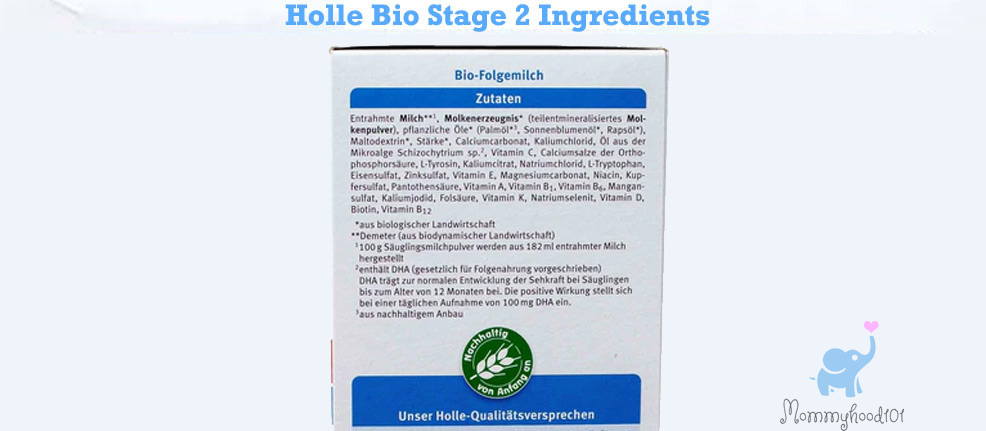 holle bio stage 2 formula ingredients
