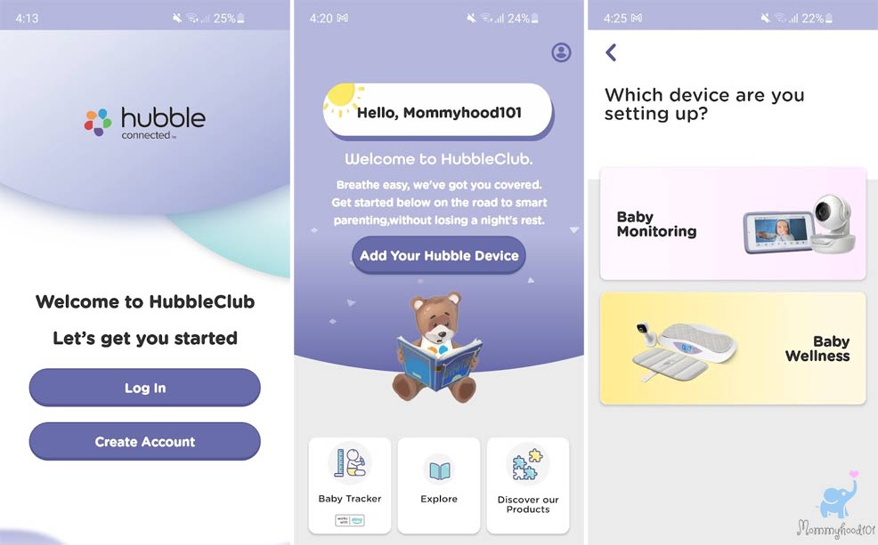 the hubbleclub app on a smartphone