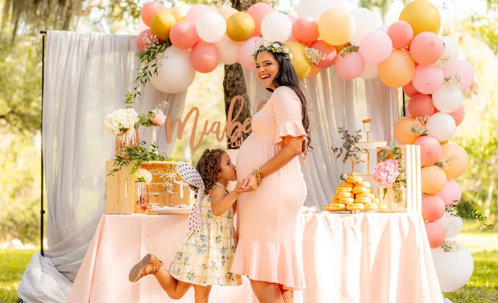 baby shower with mom and child