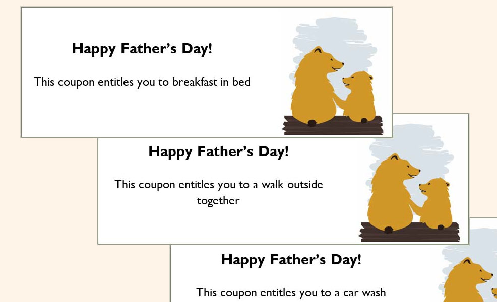 customizable coupons for dad fathers day