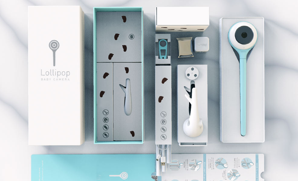 the lollipop baby monitor in the box with accessories