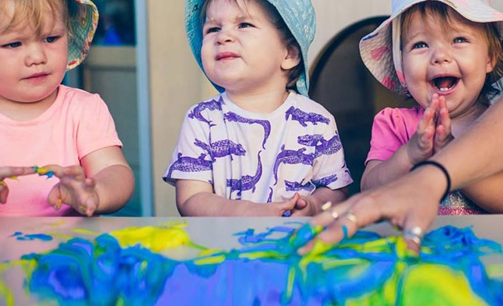 kids playing with sensory toys