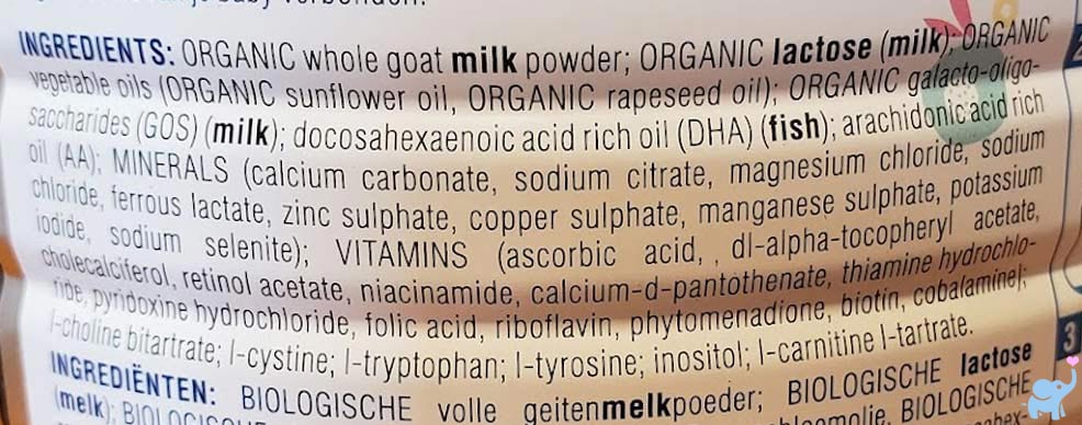 jovie stage 1 goat milk formula ingredients