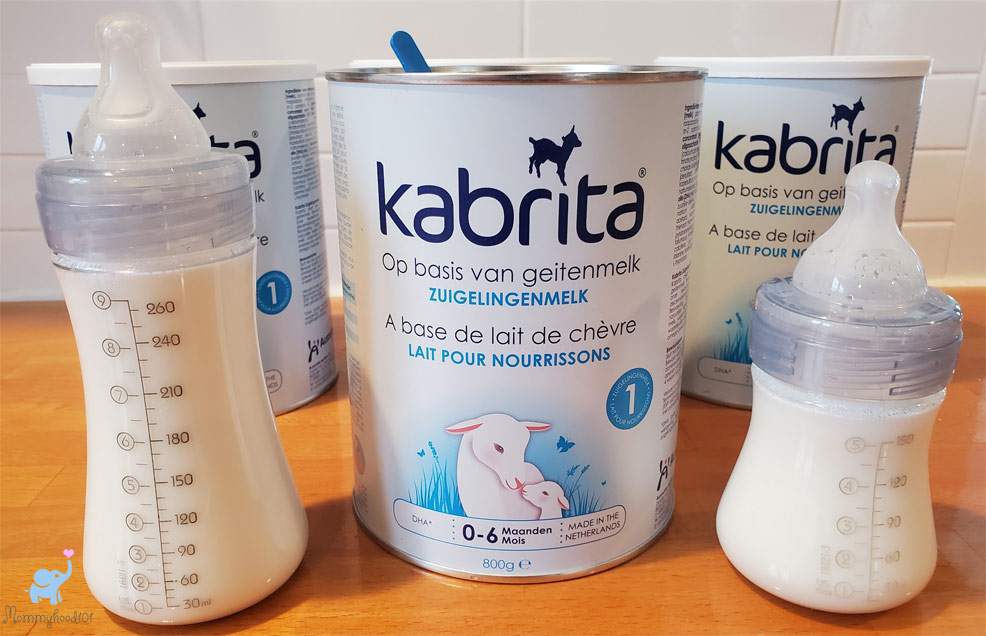 kabrita infant formula tins and bottles