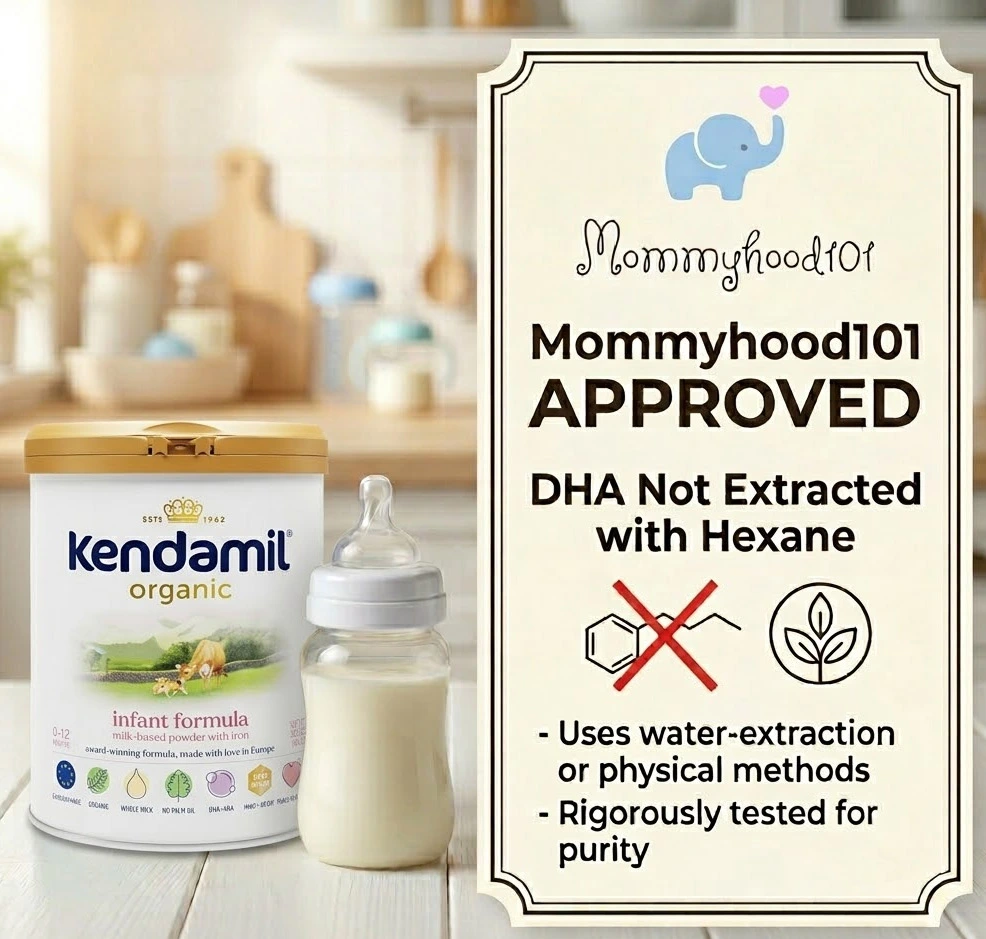 Kendamil Organic Infant Formula with plant-based algal DHA not extracted using hexane