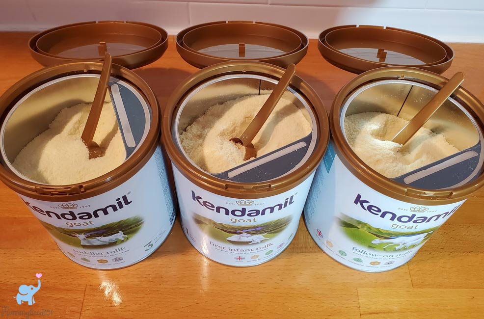 kendamil goat formula review open tins scoops