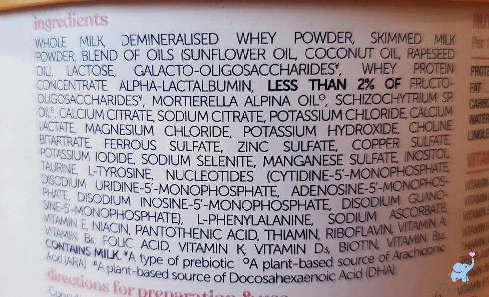 kendamil infant formula ingredients