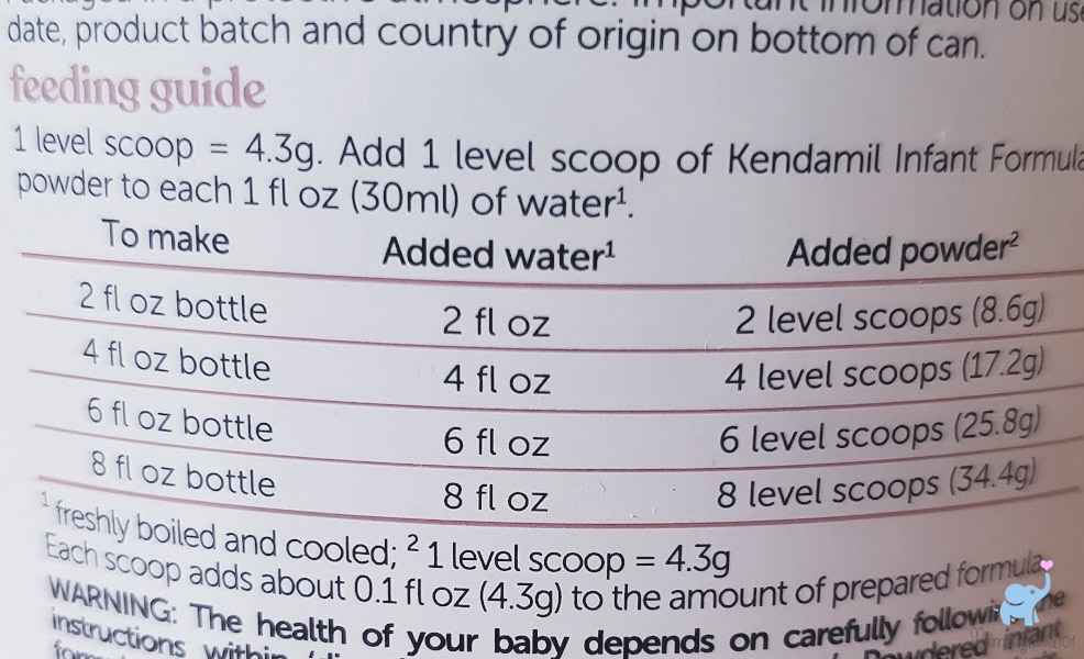 kendamil infant formula how to mix
