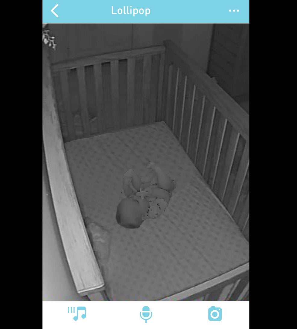 night vision demonstration on the lollipop baby monitor