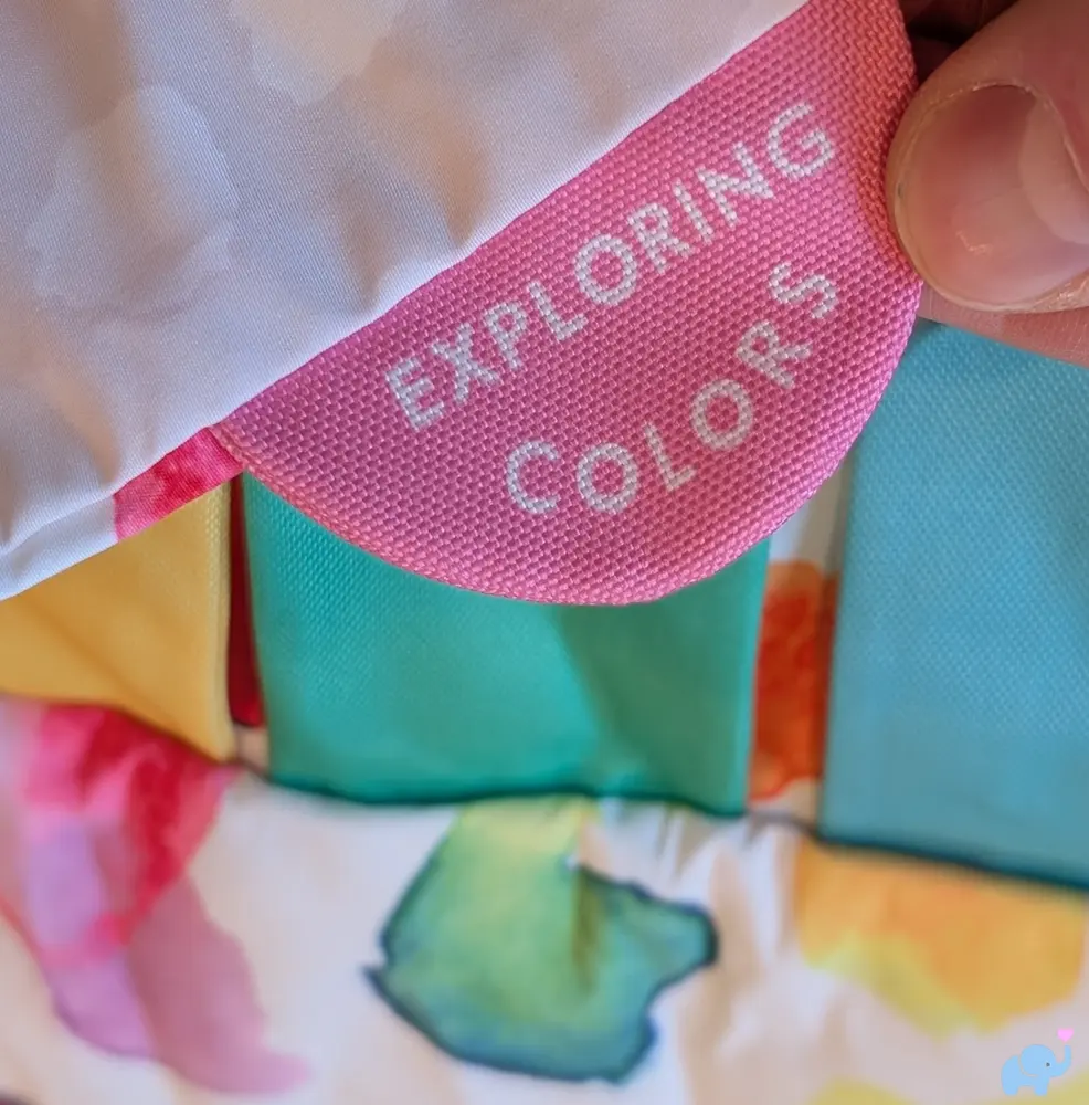 Exploring Colors sensory panel on the Lovevery Play Gym