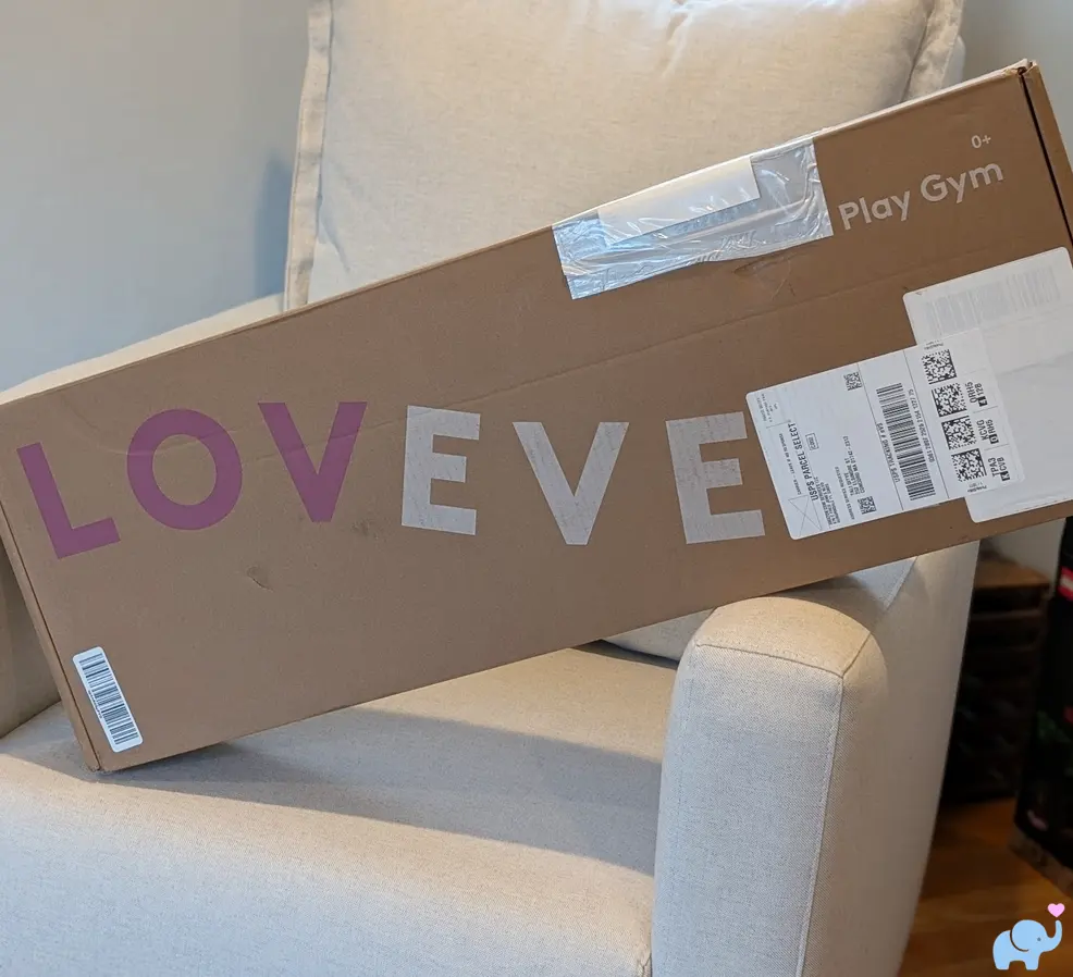Lovevery Play Gym box ready for unpacking with premium packaging
