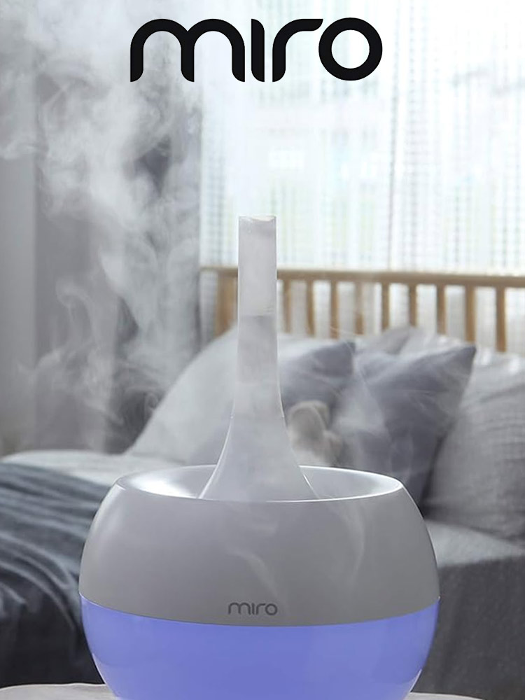 miro cool mist humidifier in pink color