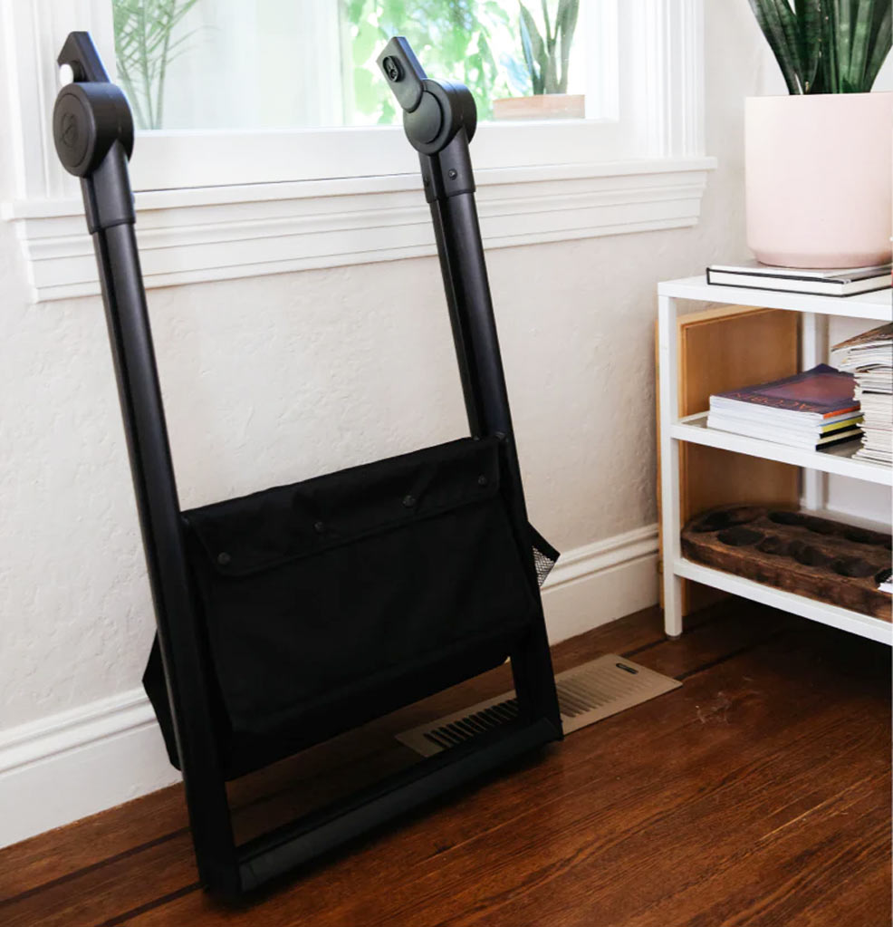 mockingbird bassinet stand folded up for storage