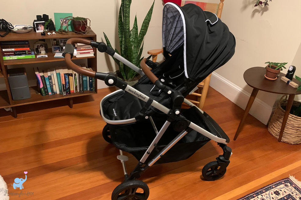 mockingbird single to double stroller assembled