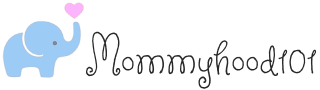 Mommyhood101 logo with elephant and heart