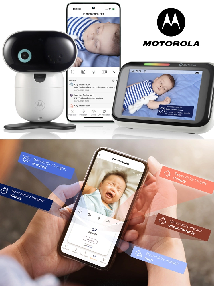the motorola pip1710 connect baby monitor with beyondcry detection and translation