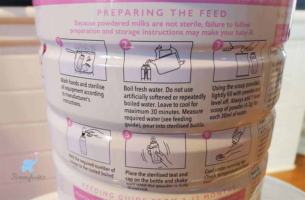 nannycare baby formula preparation instructions