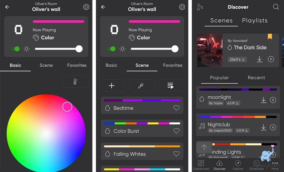 modes on the nanoleaf app