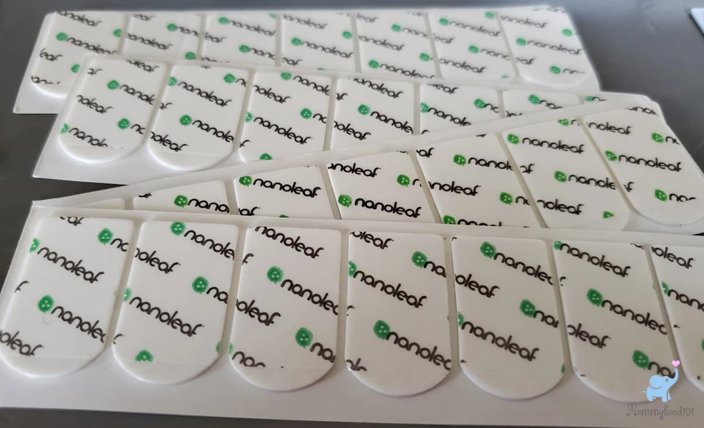 adhesive pads to mount the light panels of the nanoleaf canvas