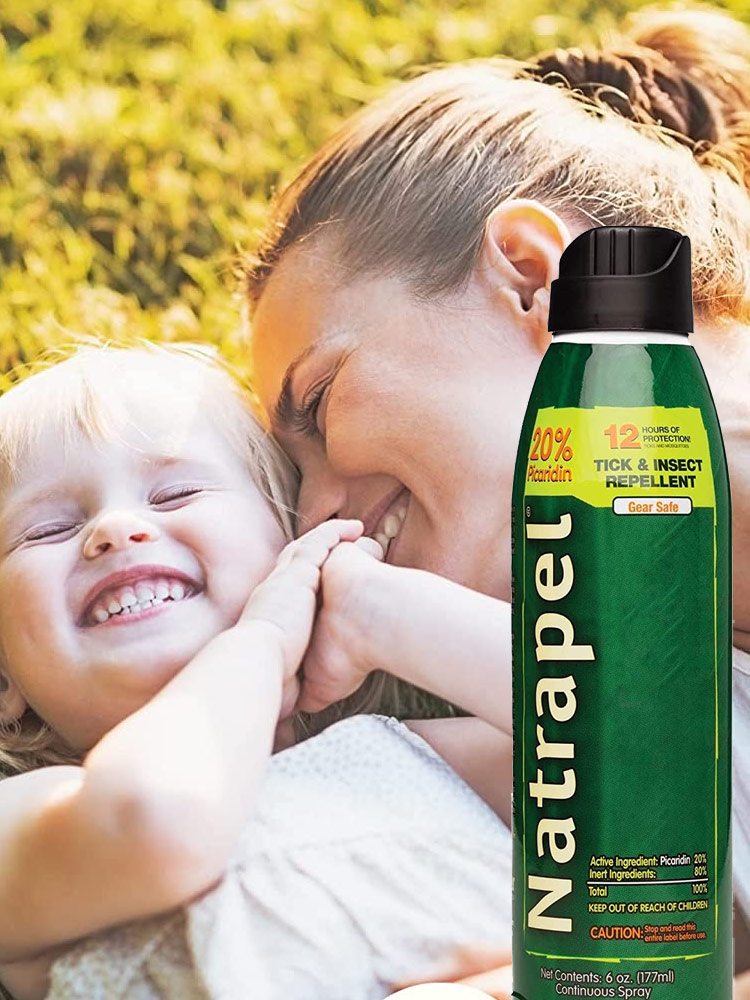 a mother and daughter playing outside while wearing natrapel mosquito repellent