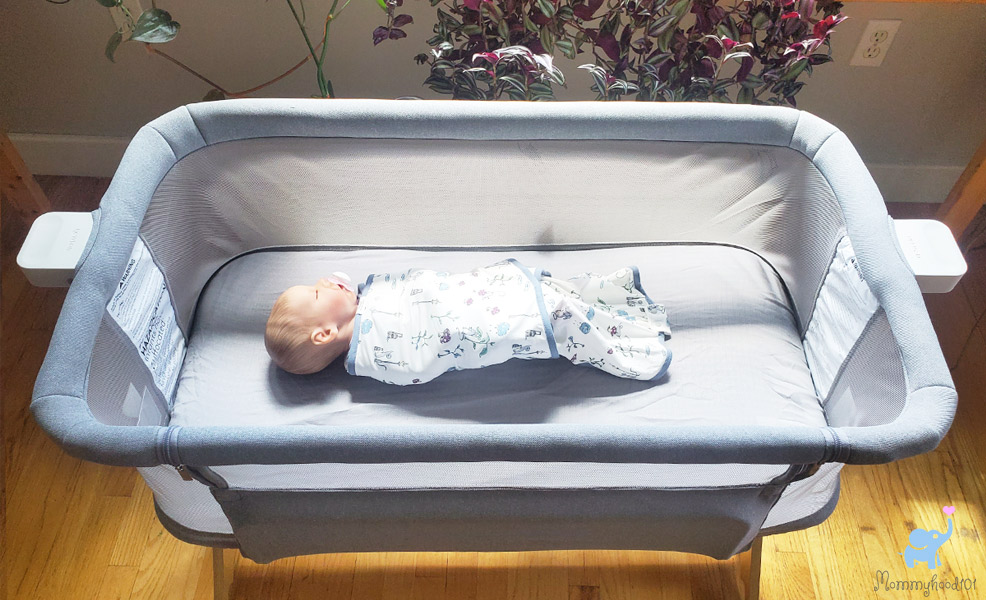 newton bassinet with baby