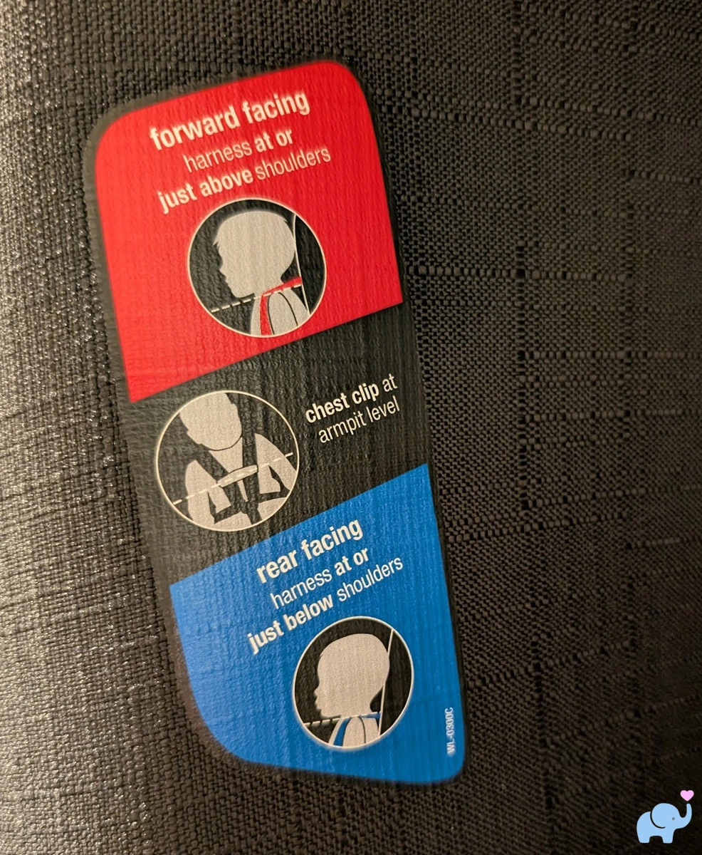 nuna revv maxx harness and belt placement instruction label
