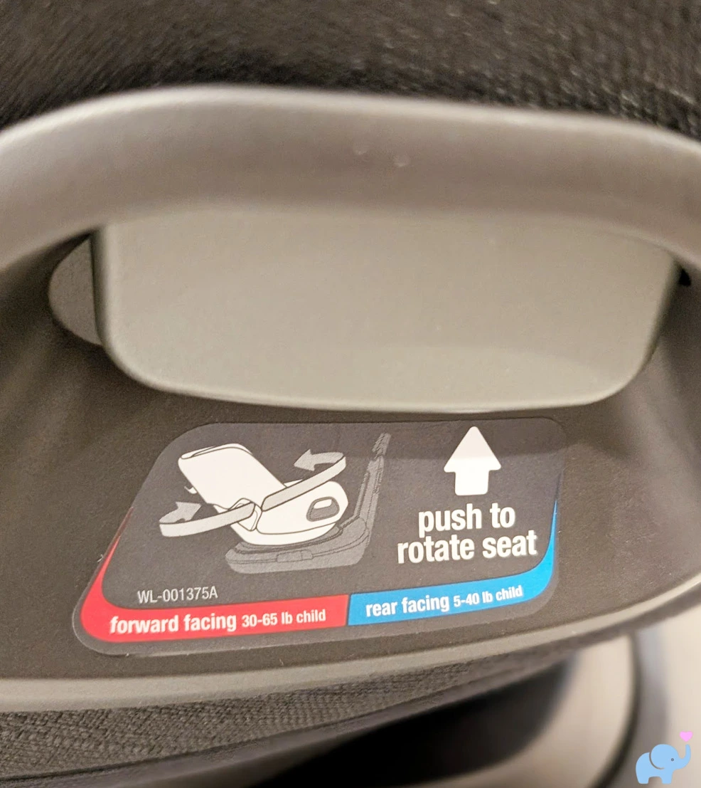 nuna revv maxx push button for one-handed 360-degree rotation