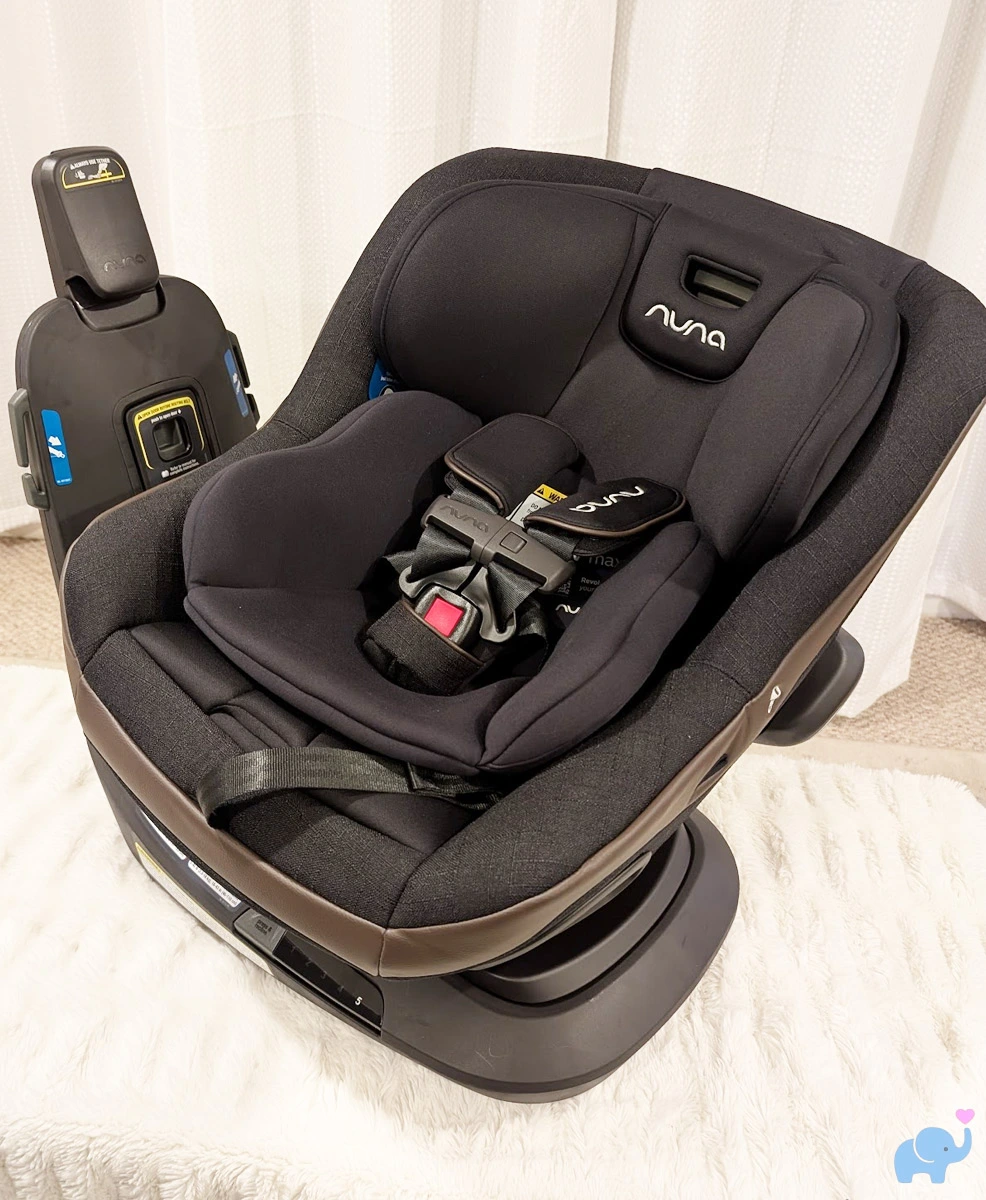 nuna revv maxx rotated sideways for loading and unloading