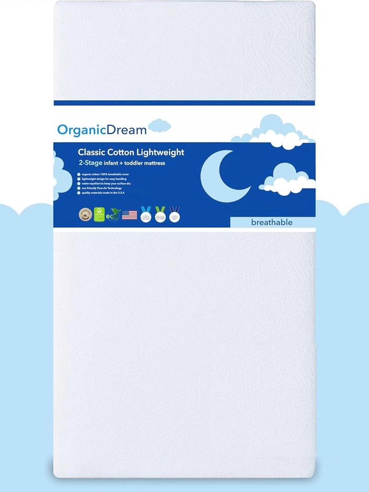 organic dream crib mattress with label