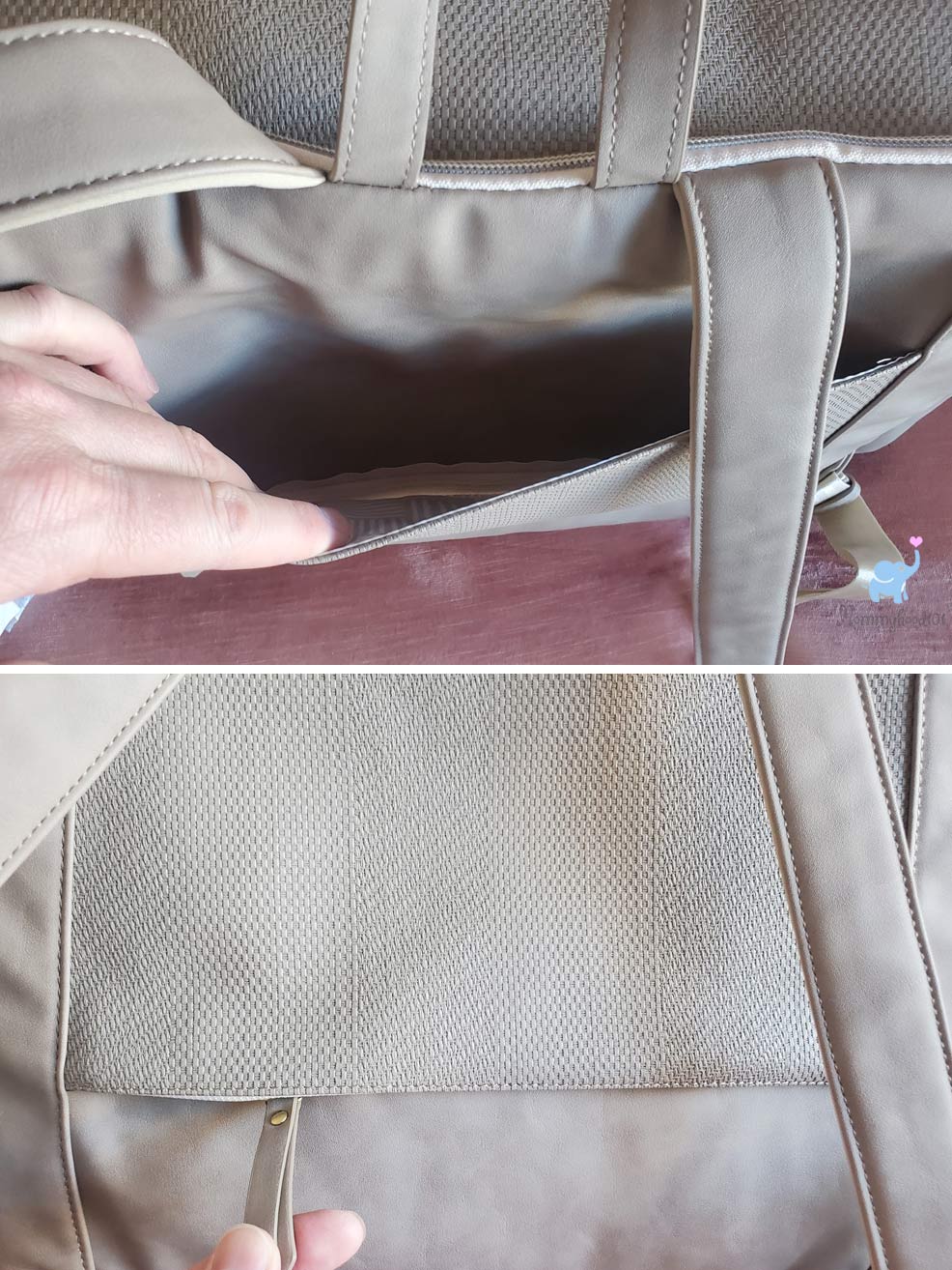 trolly slot on the petunia pickle bottom boxy deluxe diaper bag