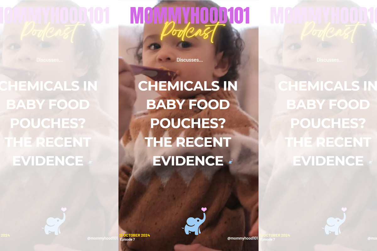 podcast discussing chemicals leaching from baby food pouches