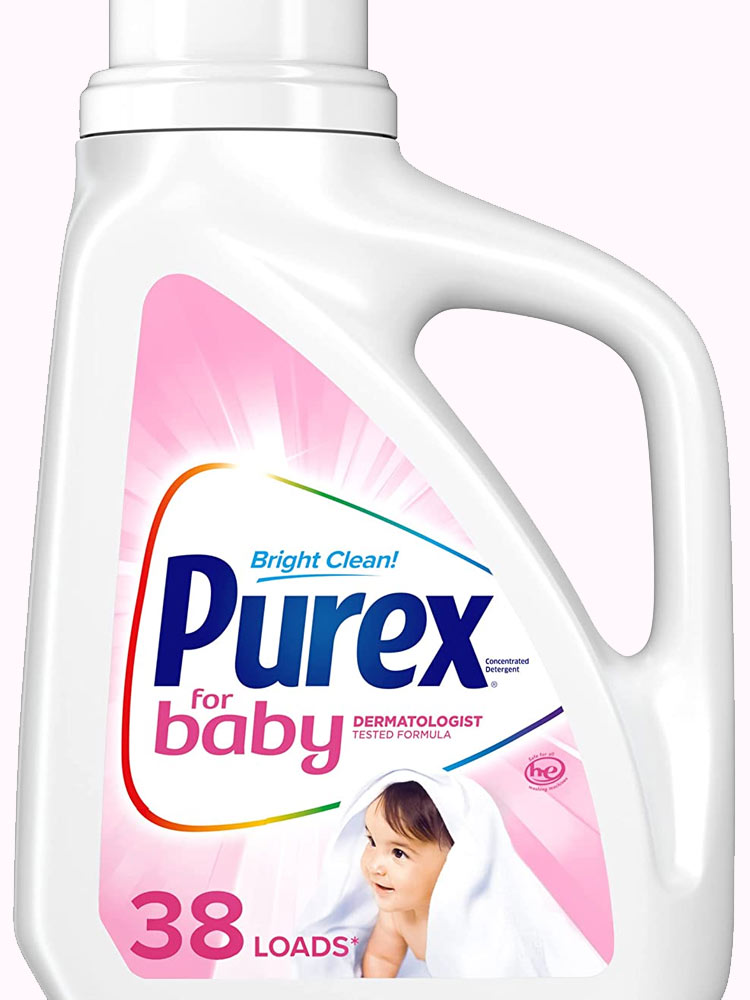 a bottle of purex baby laundry detergent