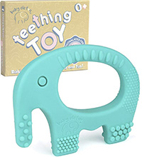 safe silicone teething toy elephant