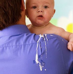 baby spit up clear with white chunks