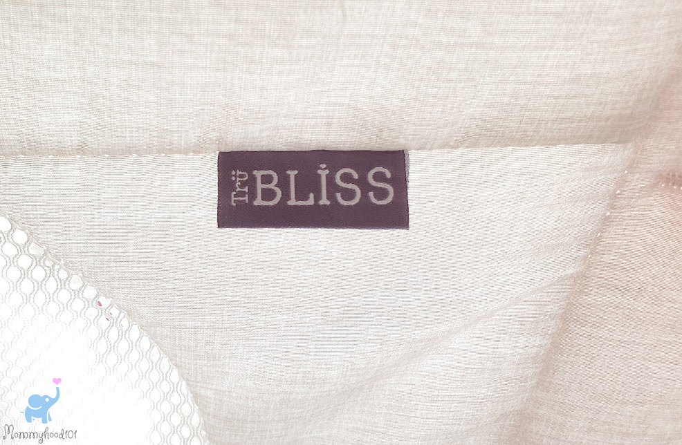 trubliss sweetli calm bassinet close-up of label